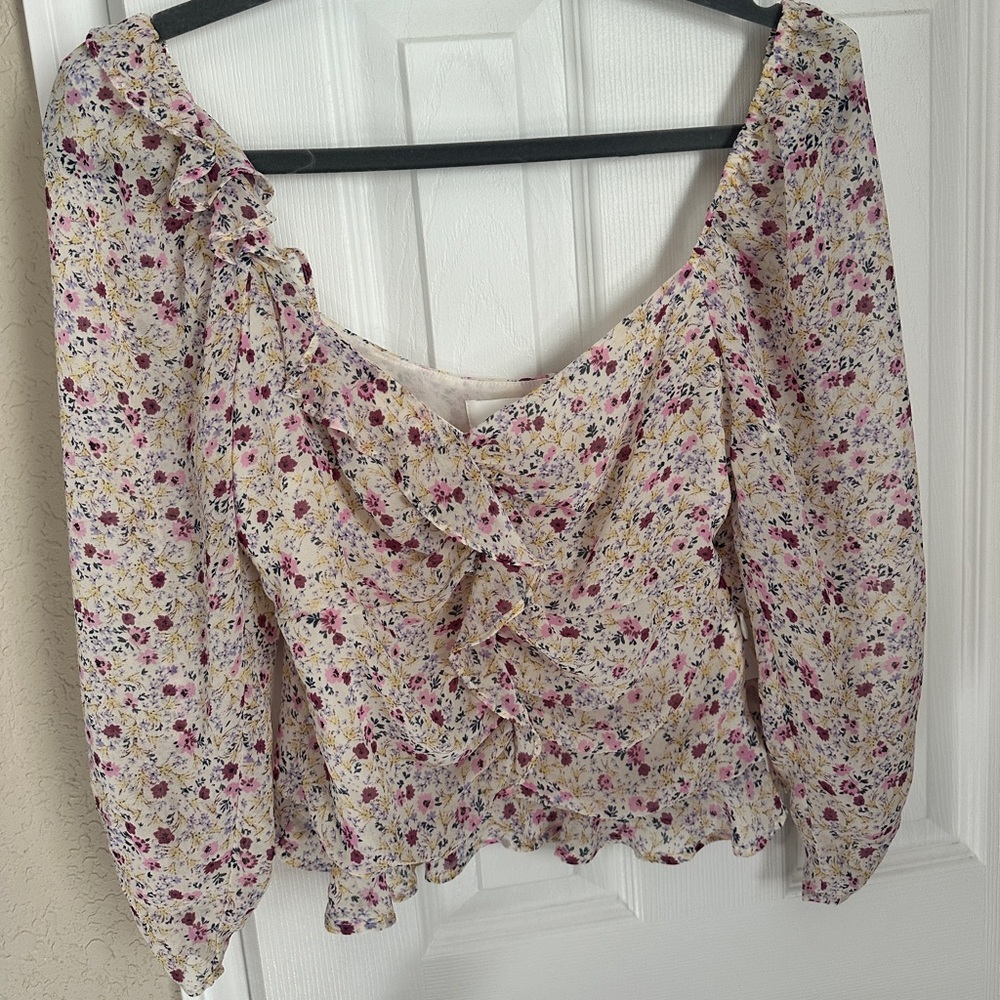 ASTR The Label Cream and Pink Floral Garment